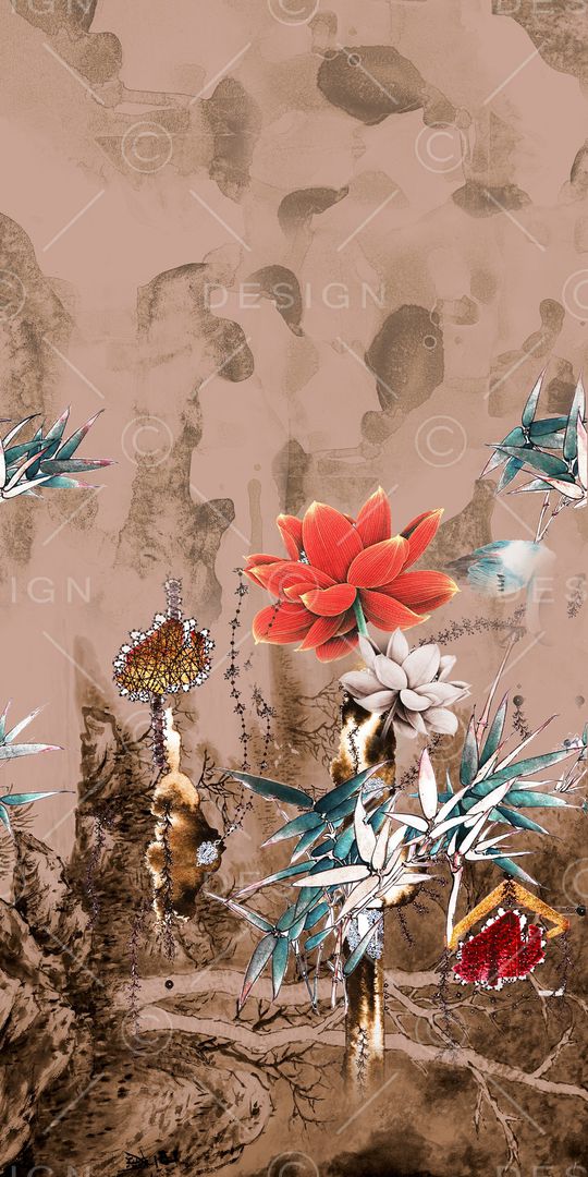 花卉印花华亿平台图片