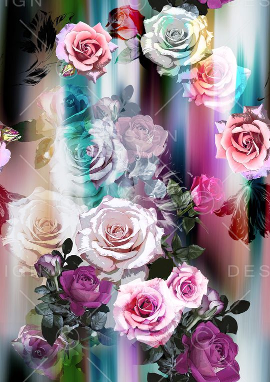 彩底花卉印花华亿平台图片