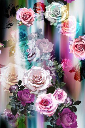 彩底花卉印花华亿平台图片