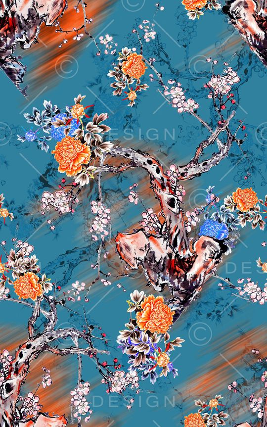 花卉印花华亿平台图片