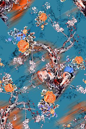 花卉印花华亿平台图片