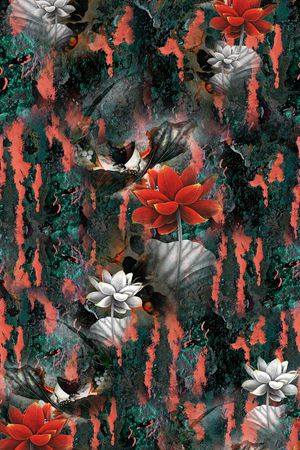 花卉印花华亿平台图片