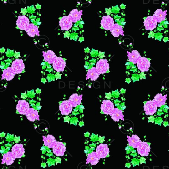 朦胧花卉印花华亿平台图片