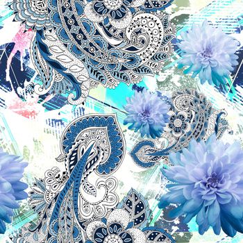 清爽底花卉印花华亿平台图片