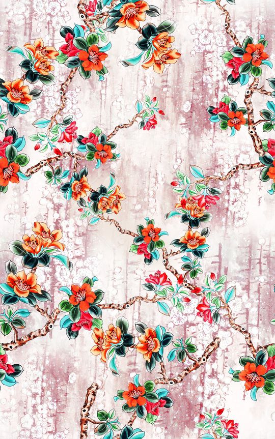 花卉印花华亿平台图片