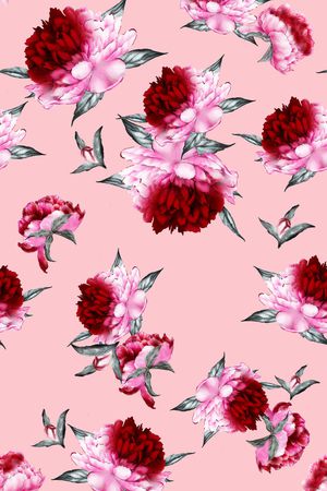 水彩花卉印花华亿平台图片