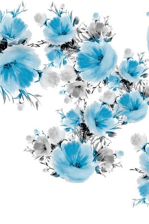 手绘花卉印花华亿平台图片