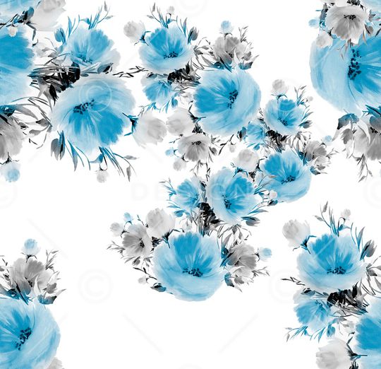 手绘花卉印花华亿平台图片