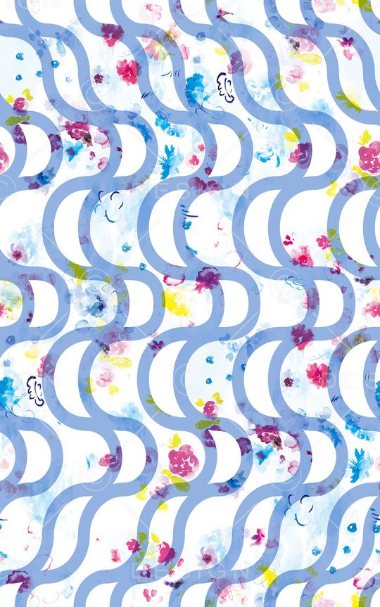 几何花卉印花华亿平台图片