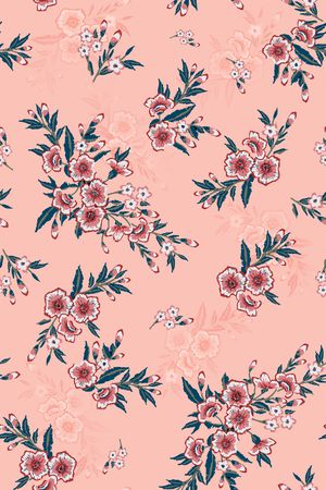 清爽底花卉印花华亿平台图片