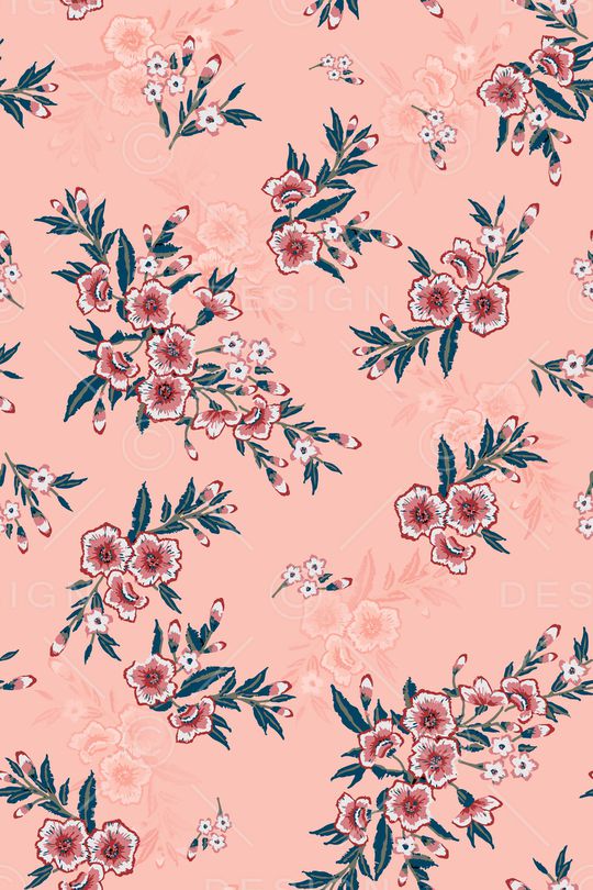 清爽底花卉印花华亿平台图片