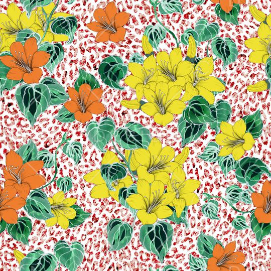 花卉印花华亿平台图片