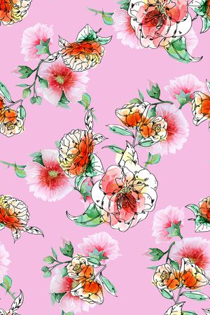 抽象花卉印花华亿平台图片