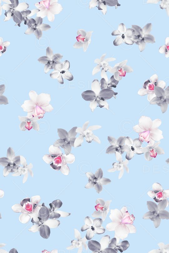 清爽底花卉印花华亿平台图片