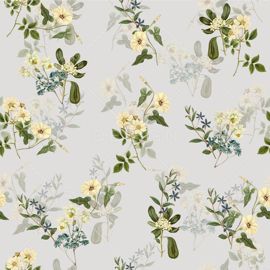 清爽底花卉印花华亿平台图片