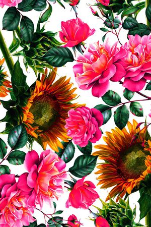 花卉印花华亿平台图片