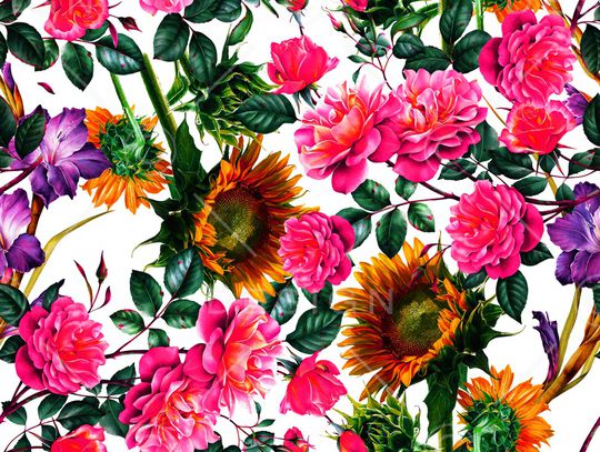 花卉印花华亿平台图片