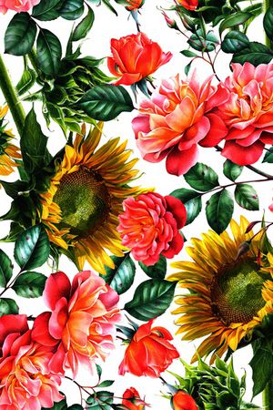 花卉印花华亿平台图片