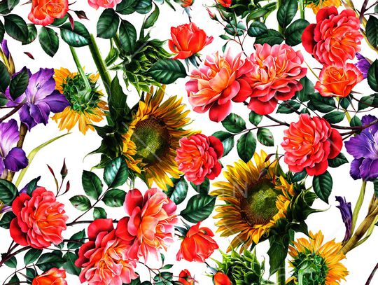 花卉印花华亿平台图片