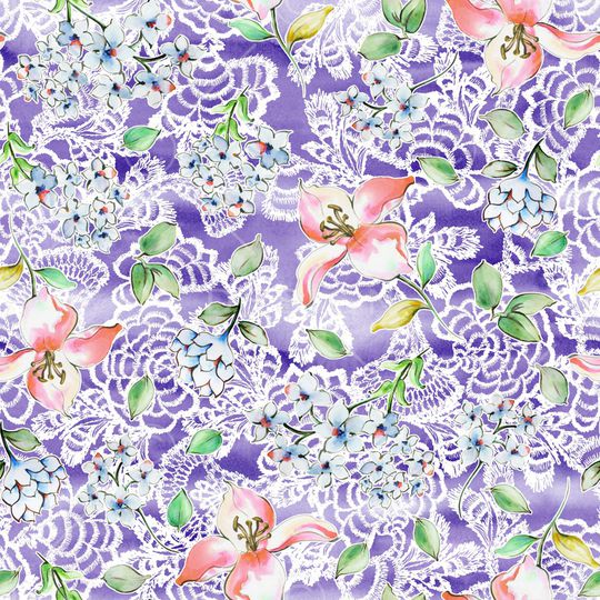 抽象花卉印花华亿平台图片