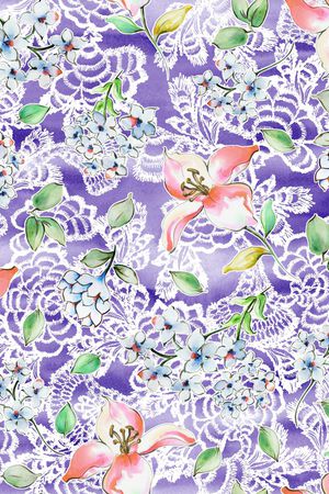 抽象花卉印花华亿平台图片