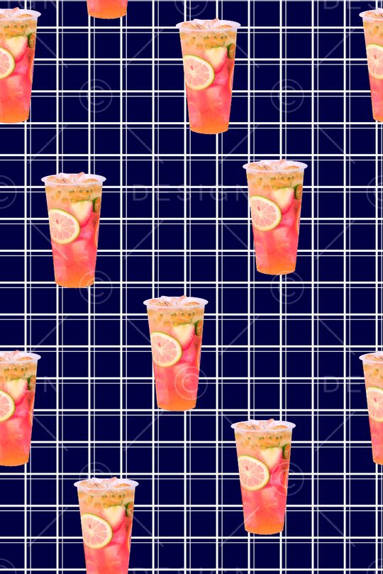 格子图文组合印花华亿平台图片