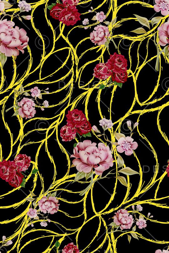 花卉印花华亿平台图片