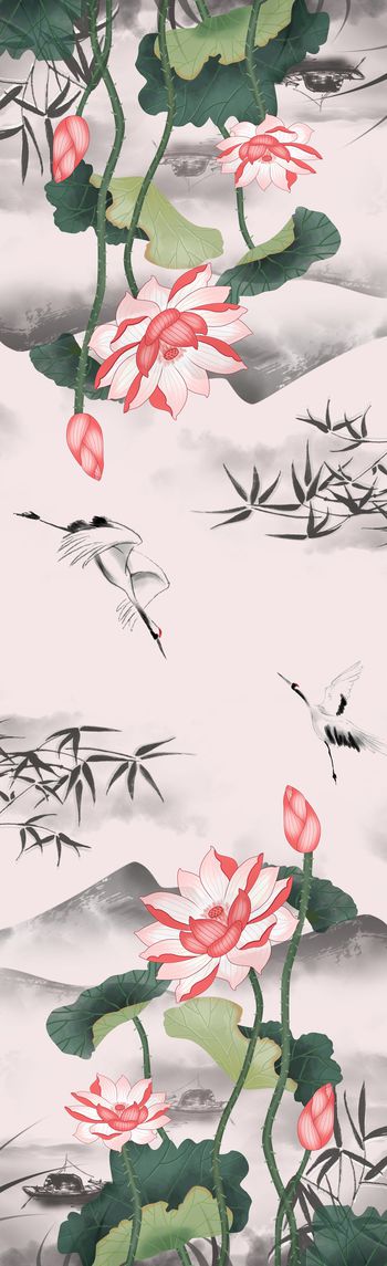 仙鹤印花华亿平台图片