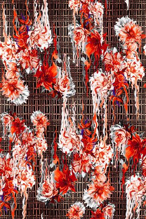 水彩花卉印花华亿平台图片