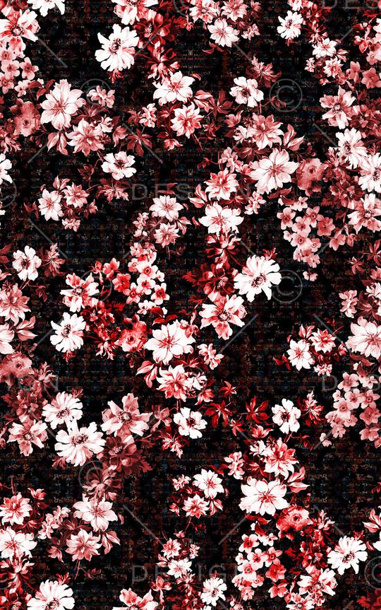 水彩花卉印花华亿平台图片