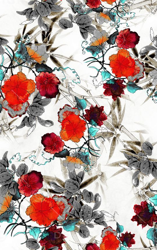 花卉印花华亿平台图片