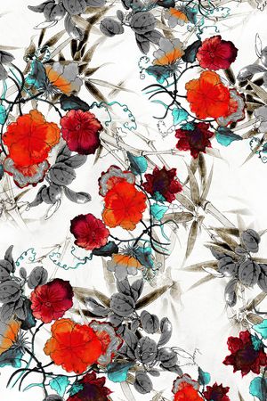 花卉印花华亿平台图片