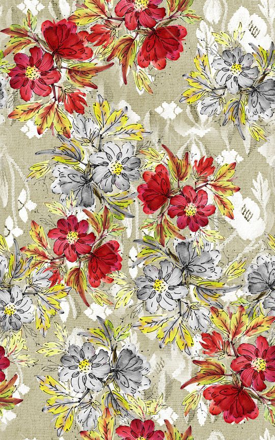 花卉印花华亿平台图片