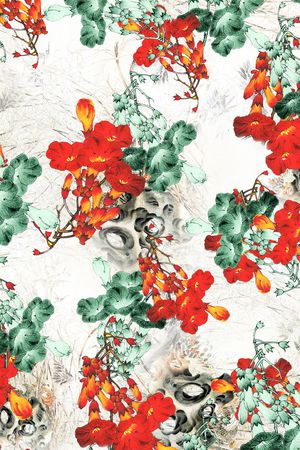 花卉印花华亿平台图片