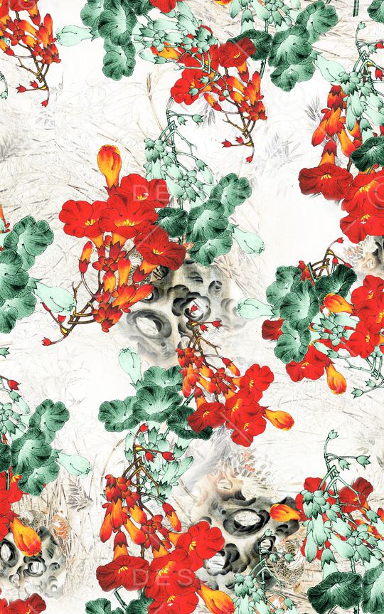 花卉印花华亿平台图片