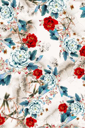 花卉印花华亿平台图片