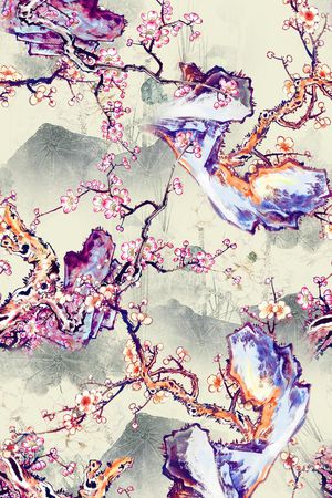 花卉印花华亿平台图片