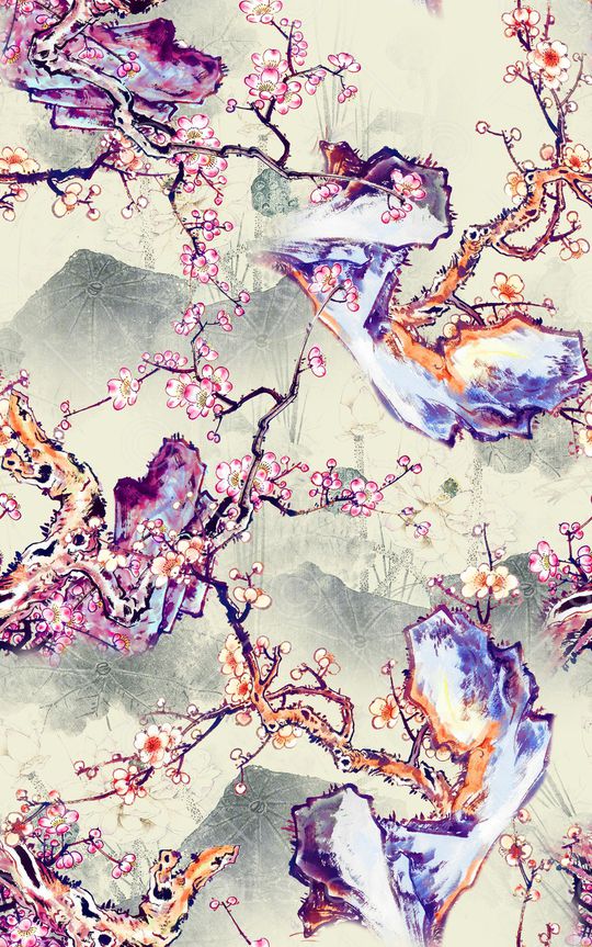 花卉印花华亿平台图片