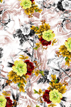 花卉印花华亿平台图片