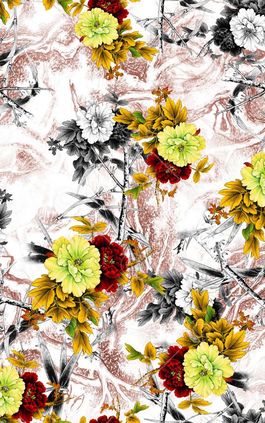 花卉印花华亿平台图片