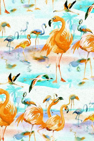 火烈鸟印花华亿平台图片