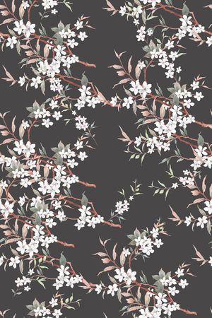 水彩花卉印花华亿平台图片