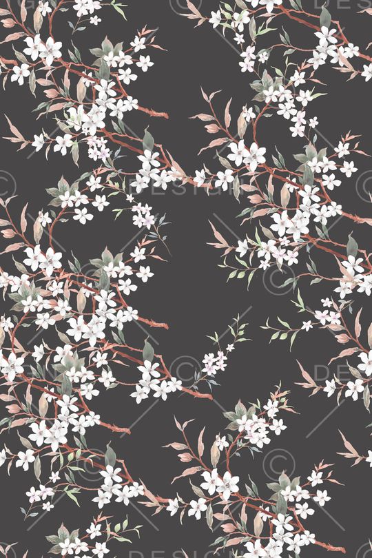 水彩花卉印花华亿平台图片