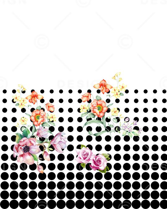 水彩花卉印花华亿平台图片