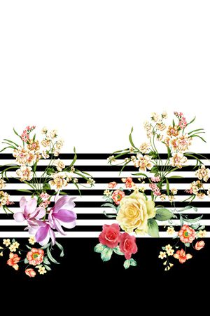 水彩花卉印花华亿平台图片