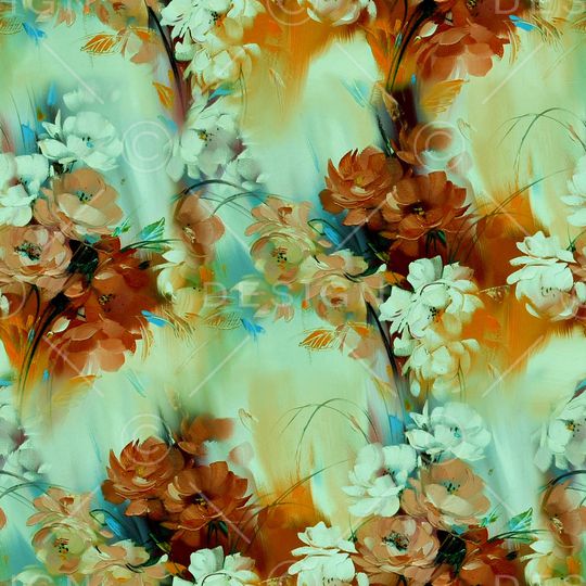 手绘玫瑰印花华亿平台图片