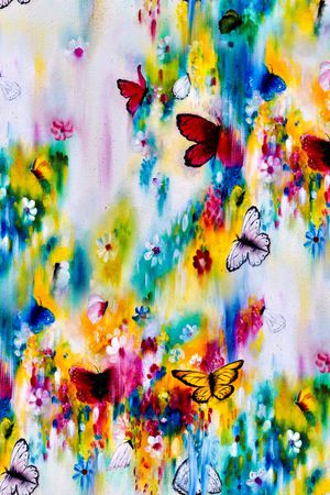 手绘玫瑰印花华亿平台图片