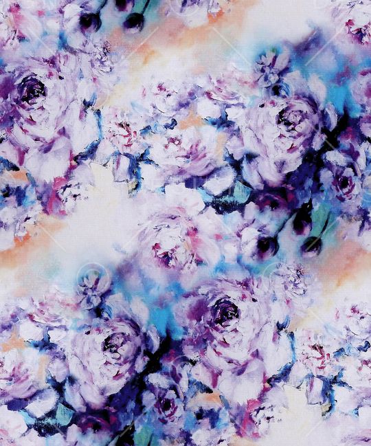 手绘玫瑰印花华亿平台图片