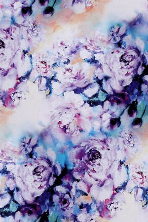 手绘玫瑰印花华亿平台图片