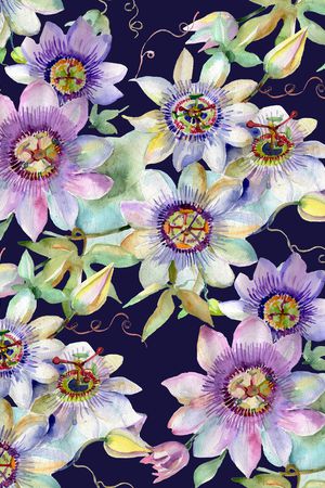 水彩花卉印花华亿平台图片